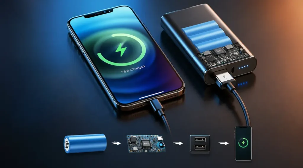 como funciona power bank diagrama técnico