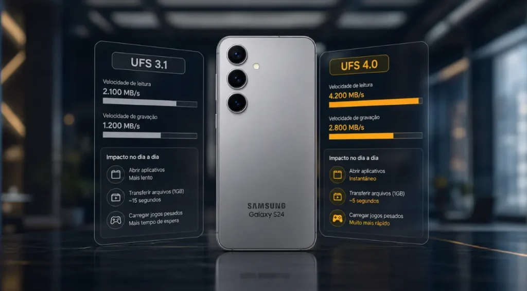Review Galaxy S24 em 2026: Ainda Vale a Pena Comprar? 4 galaxy s24 256gb ufs 4.0 vs 128gb ufs 3.1 diferença desempenho