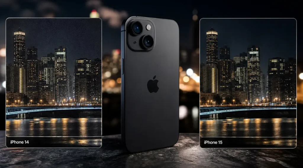 iPhone 15 Review: Vale a Pena Comprar em 2026? 5 câmera iPhone 15 foto noturna comparação qualidade