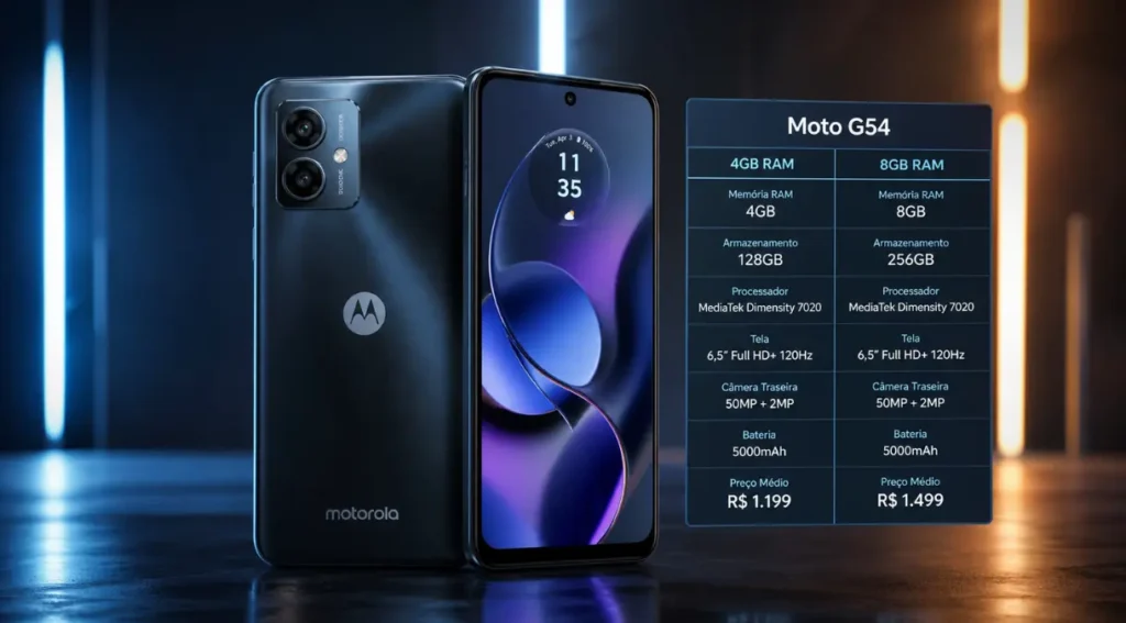 Review Moto G54: Vale a Pena Comprar em 2026? 3 moto g54 versões comparação 4gb 8gb especificações