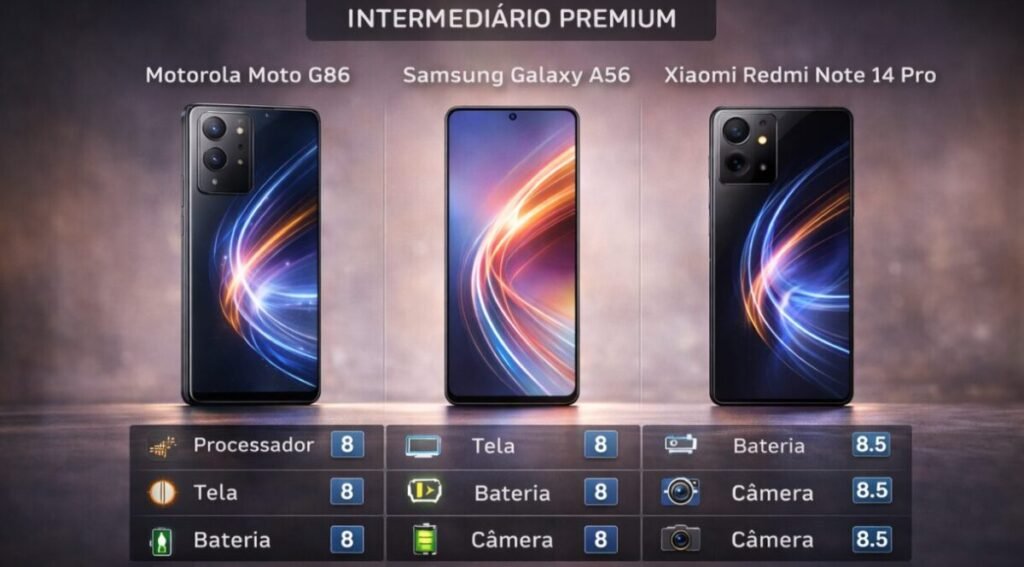 comparativo Galaxy A56 POCO X7 Pro Galaxy S25 FE custo beneficio 2026