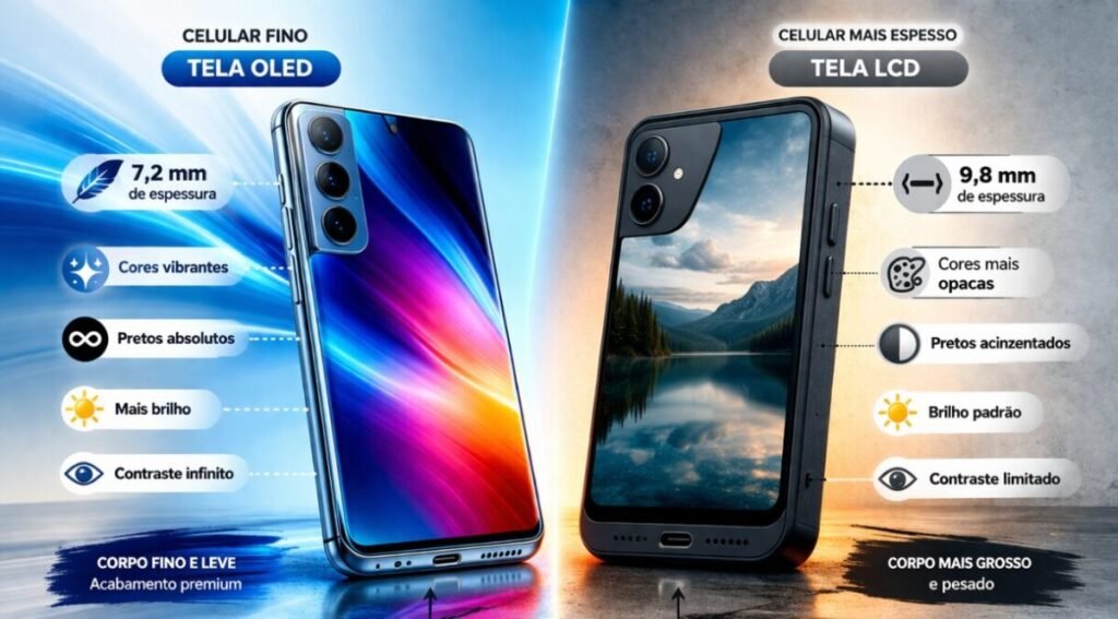 OLED ou LCD no celular: qual tela escolher em 2026 e por Quê? 2 celular