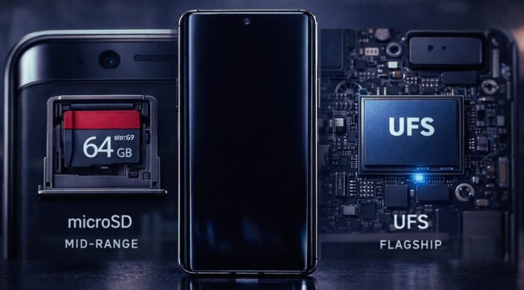 Celular com Mais Memória Interna: Guia Completo 2026 11 microsd vs armazenamento interno UFS velocidade comparativo