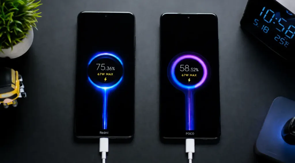 velocidade carregamento Poco X7 Pro vs Redmi Note 15 Pro 5G