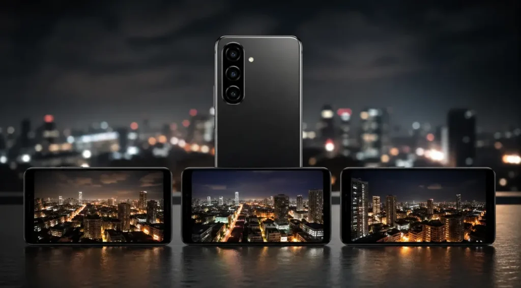 celular intermediário fotografia noturna comparativo 2026