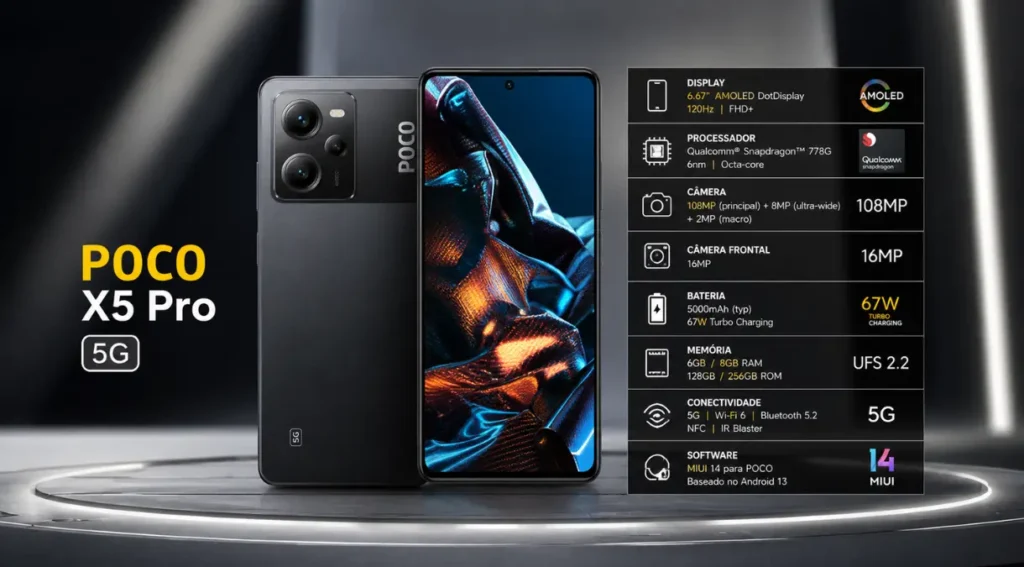 Poco X5 Pro: Análise Completa e Ficha Técnica em 2026 3 ficha técnica Poco X5 Pro especificações completas 2026