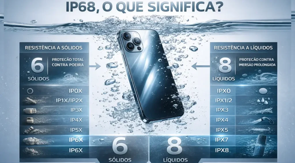 tabela classificação IP proteção poeira e água celular