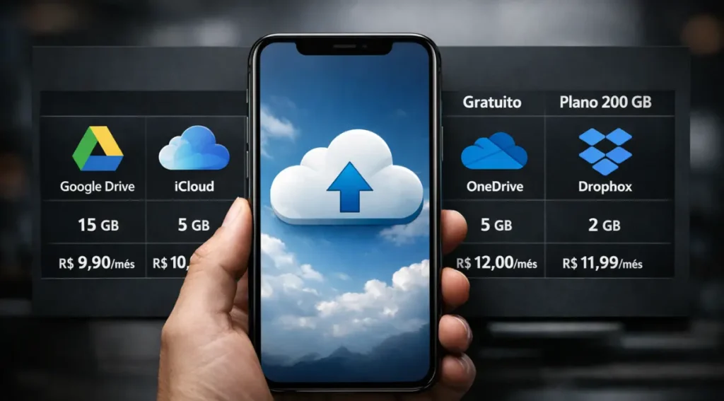 comparativo servicos nuvem celular google icloud onedrive brasil 2026