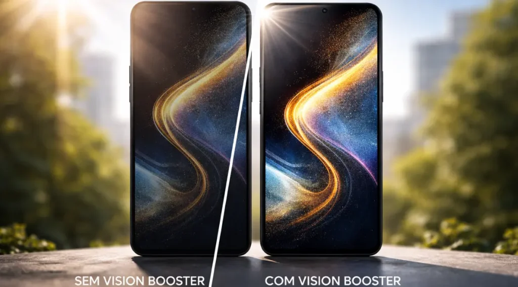 Galaxy S24 FE tela visibilidade luz solar Vision Booster