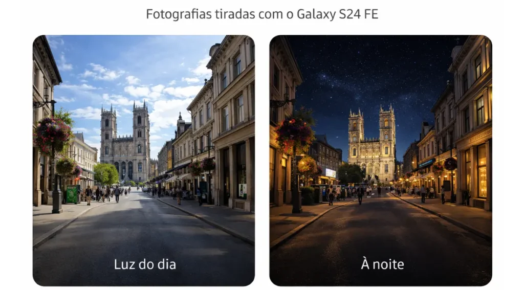 Galaxy S24 FE câmera foto diurna noturna comparativo