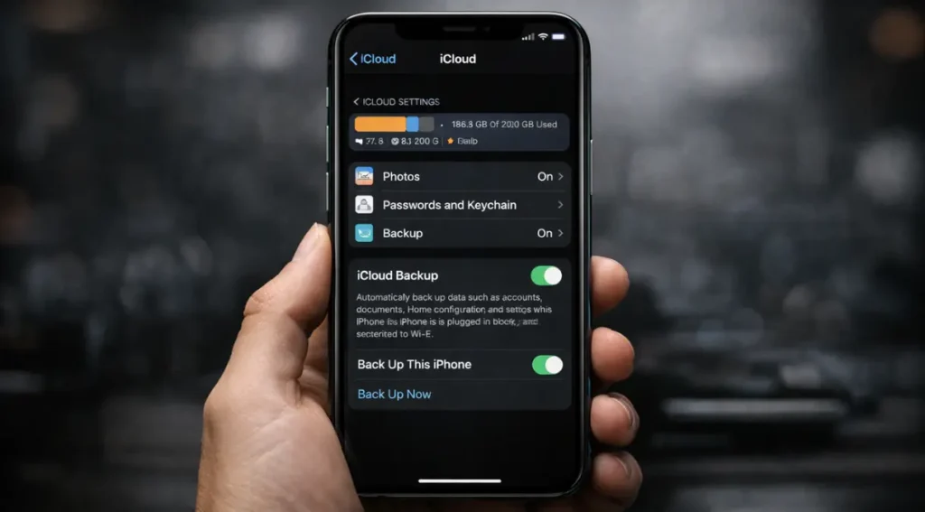 configurar backup icloud iphone armazenamento nuvem 2026