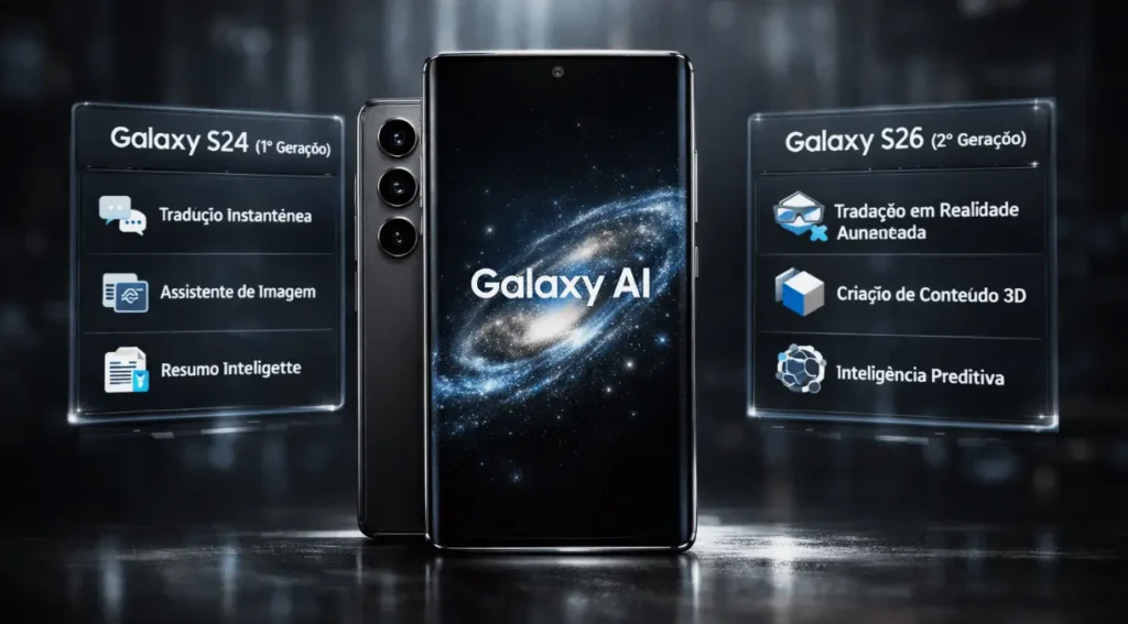 evolucao galaxy ai samsung s24 s25 s26 gerações recursos
