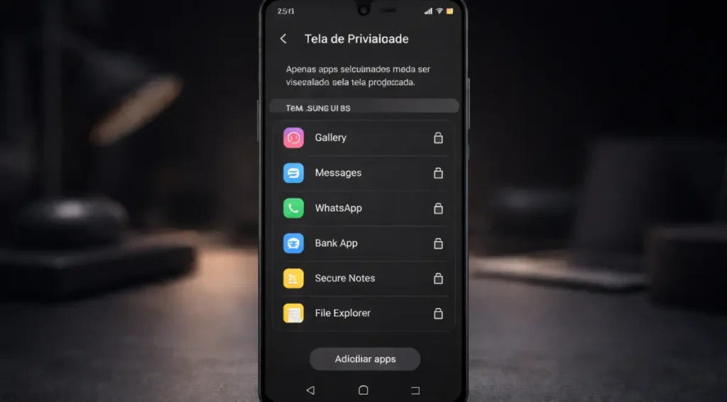 One UI 8.5 tela privacidade configuracoes seguranca Galaxy