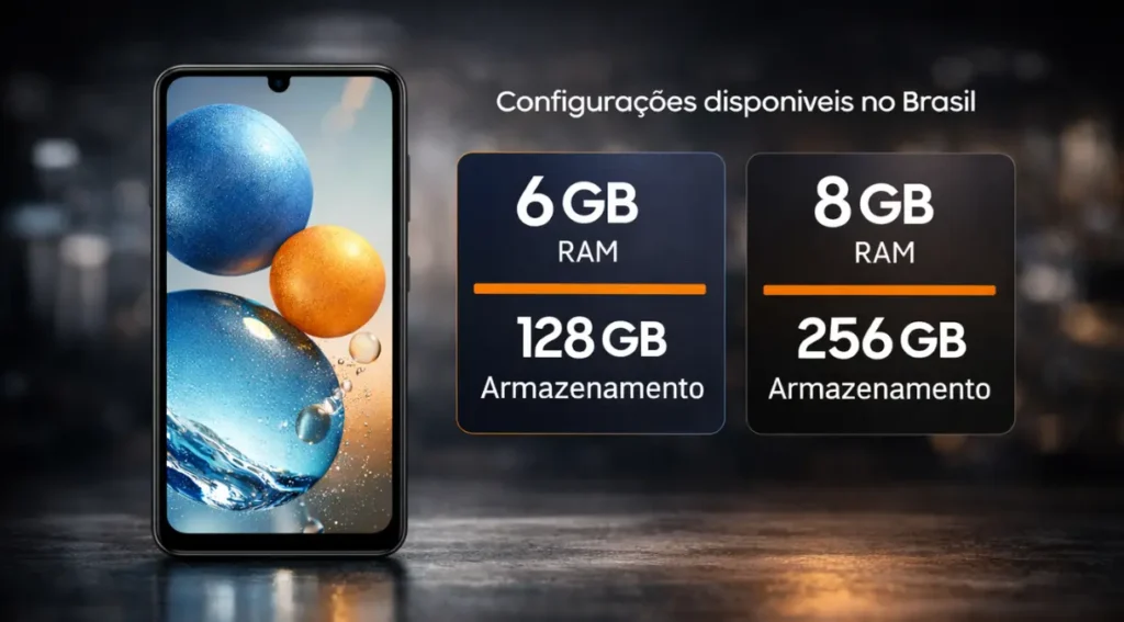 Samsung Galaxy A37 configurações RAM armazenamento preço Brasil 2026