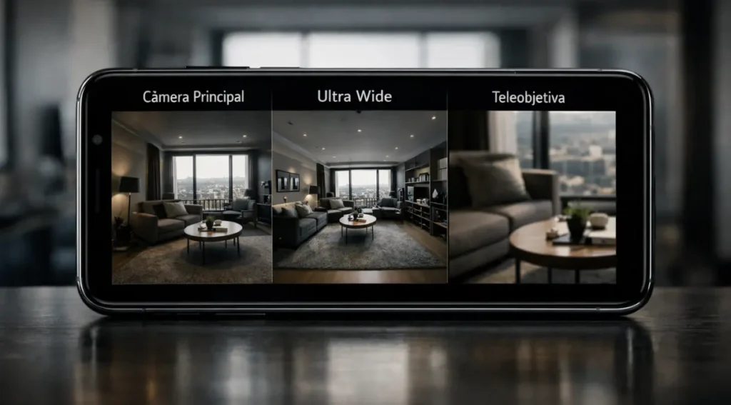 comparação câmera principal ultra wide teleobjetiva smartphone