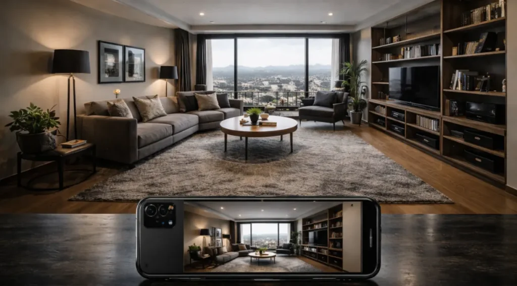 foto interior casa câmera ultra wide smartphone ambiente completo