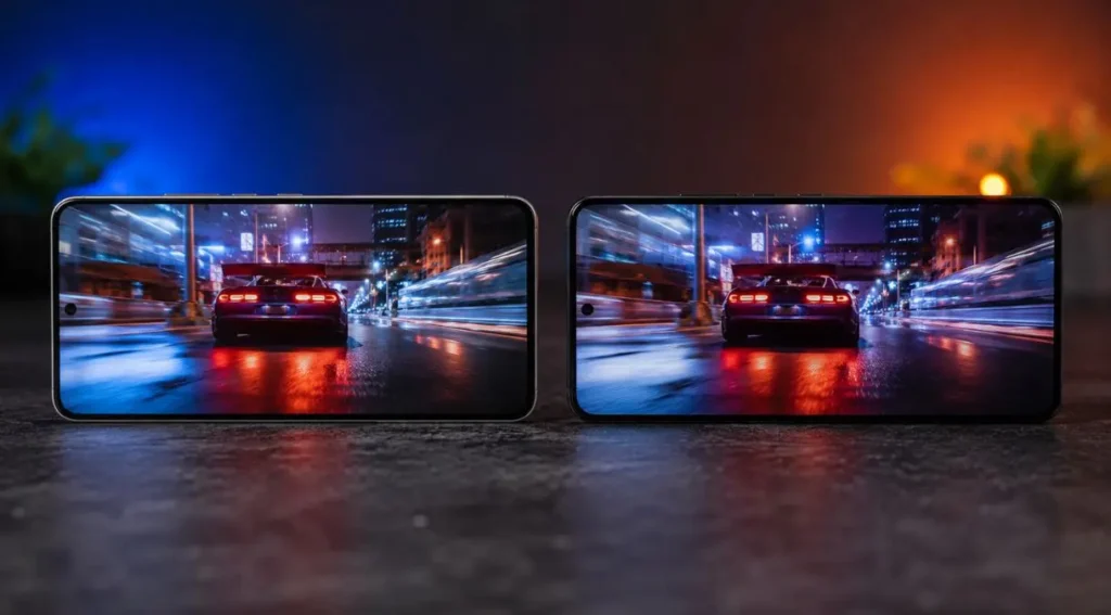 Galaxy S24 vs POCO X7 Pro: Qual Vale Mais a Pena em 2026? 4 comparação tela Galaxy S24 POCO X7 Pro brilho resolução
