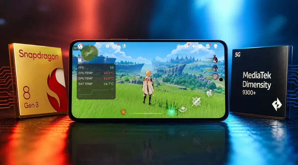 desempenho gaming snapdragon dimensity genshin impact temperatura fps