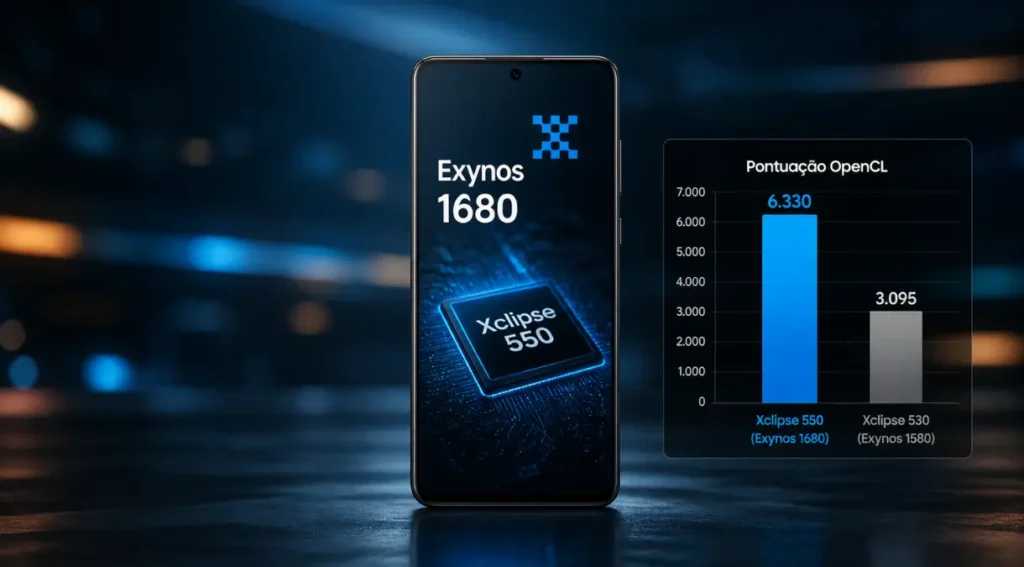 benchmark GPU Xclipse 550 Exynos 1680 vs Xclipse 530 comparação
