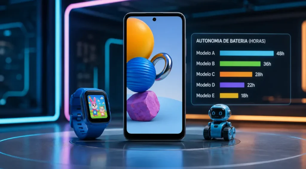 comparativo bateria celular infantil 2026 durabilidade