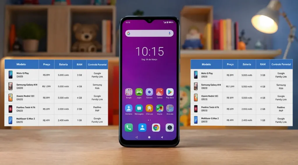 comparativo melhores celulares criança 2026 tabela