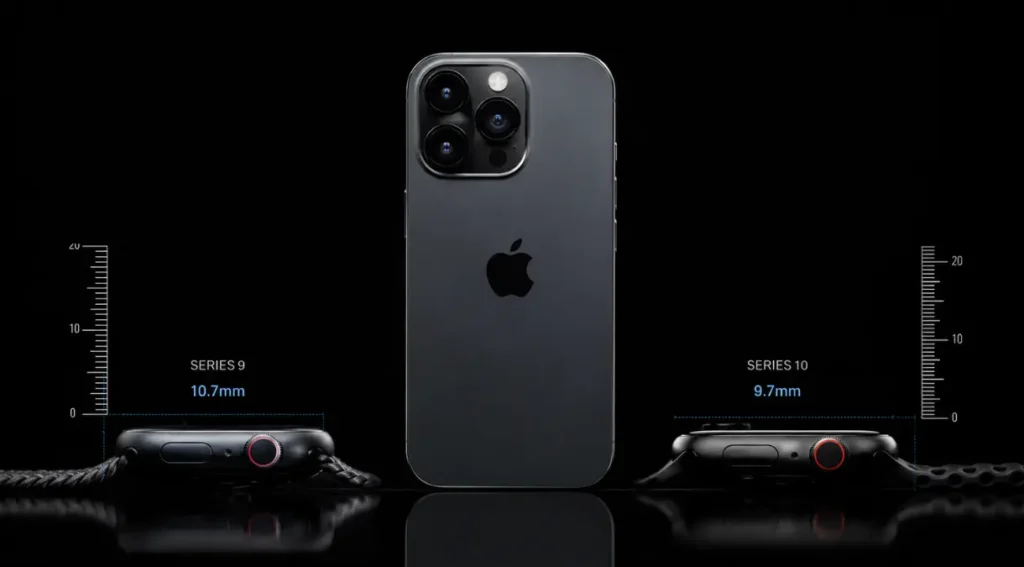 apple watch series 10 mais fino que series 9 comparacao espessura
