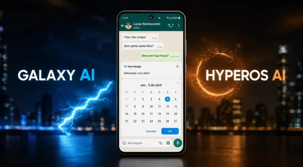 Galaxy AI vs HyperOS AI: Qual Inteligência Artificial é Melhor em 2026? 3 Galaxy AI Now Nudge funcionamento 2026 Samsung