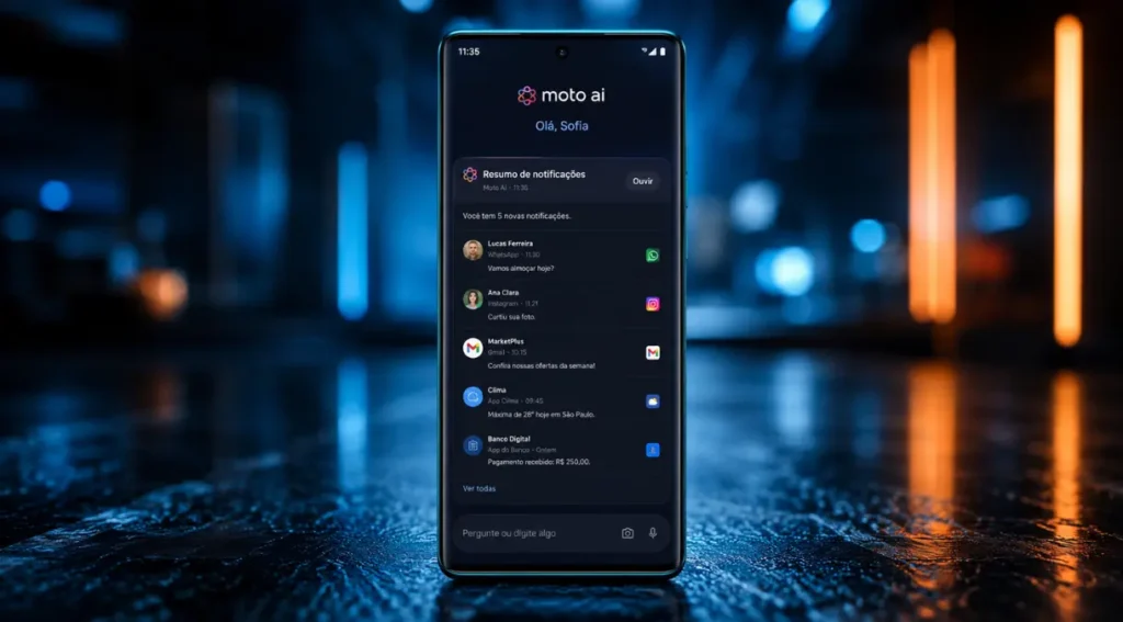 Celular com IA em 2026: O Guia Completo para Escolher o Seu 6 Motorola celular IA moto ai resumo notificacoes inteligencia artificial