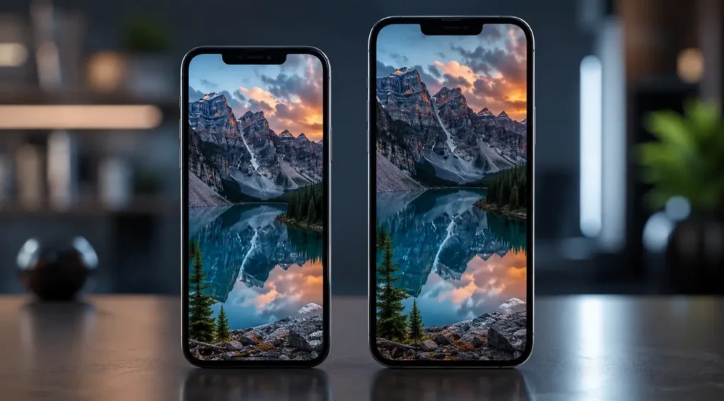 iPhone 17e ou iPhone 17: Qual a Diferença e Qual Vale Mais a Pena em 2026? 3 tela iPhone 17e vs iPhone 17 comparação brilho ProMotion 120Hz