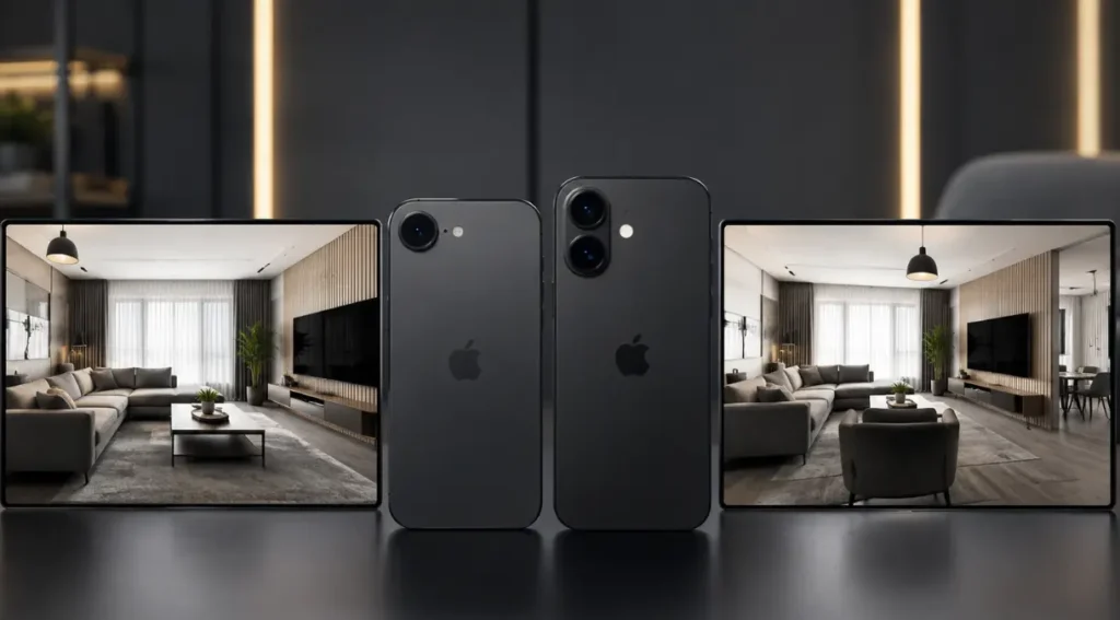 iPhone 17e ou iPhone 17: Qual a Diferença e Qual Vale Mais a Pena em 2026? 5 comparação câmera iPhone 17e câmera única vs iPhone 17 ultrawide foto exemplo