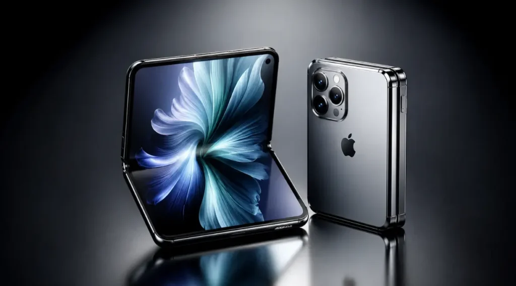 iPhone Fold design dobrável Apple 2026 render conceitual