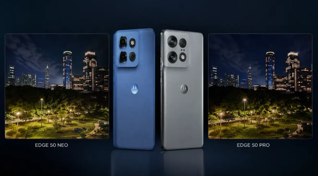 comparação foto noturna Motorola Edge 50 Neo vs Pro câmera