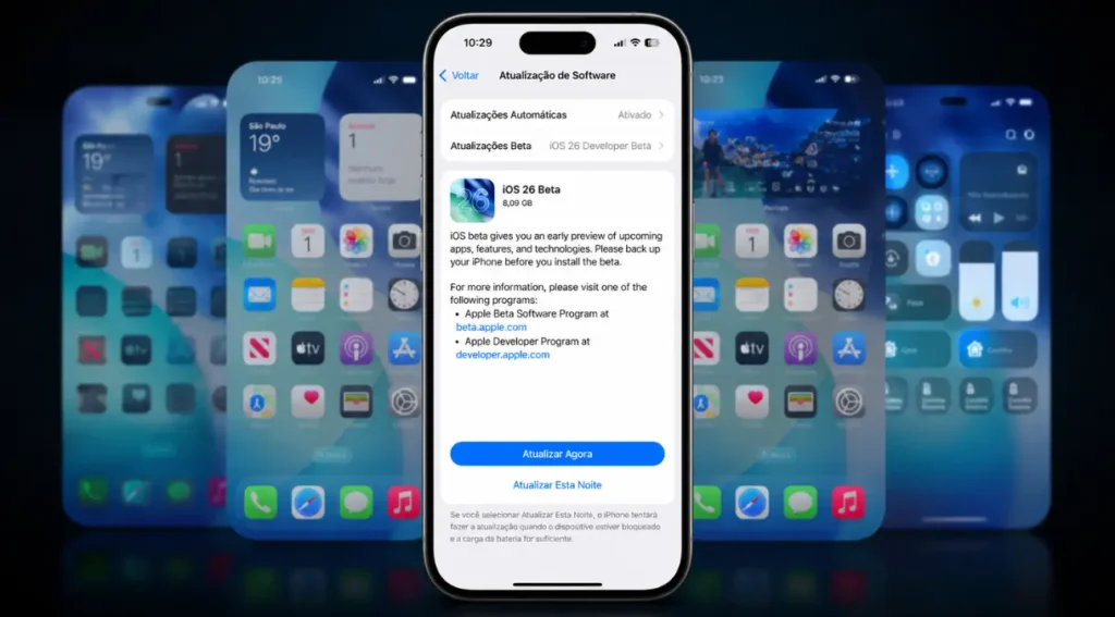 tela atualização iOS 26 iPhone 2026
