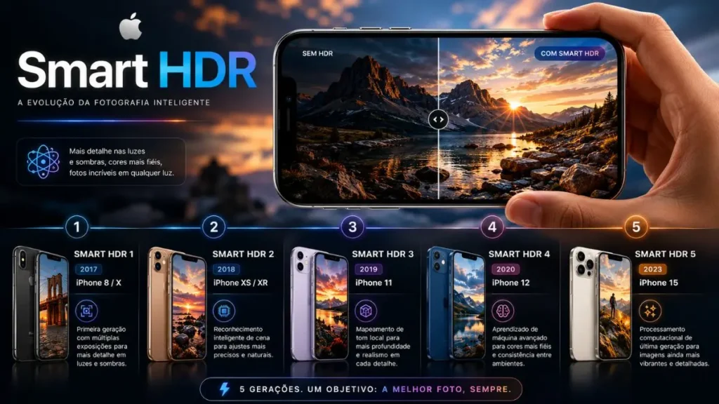 Smart HDR: O Que É, Como Funciona e Por Que Transforma Suas Fotos 3 evolução smart hdr versões 1 a 5 iphone história