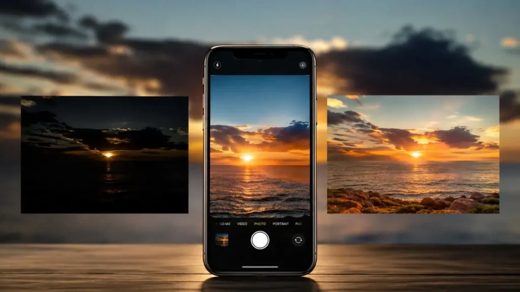 Smart HDR: O Que É, Como Funciona e Por Que Transforma Suas Fotos 2 comparação smart hdr ativo desativado iphone pôr do sol
