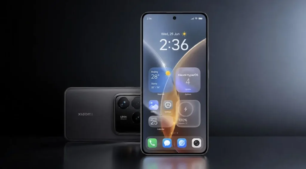 xiaomi hyperos 4 interface liquid glass design 2026