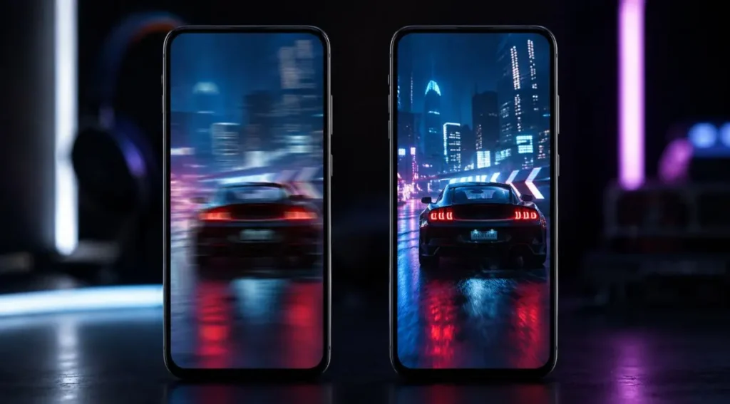 diferença tela 60hz 90hz celular entrada