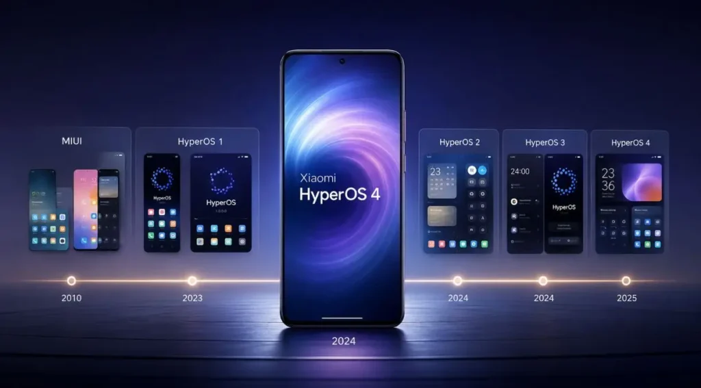 evolução sistema xiaomi miui hyperos linha do tempo