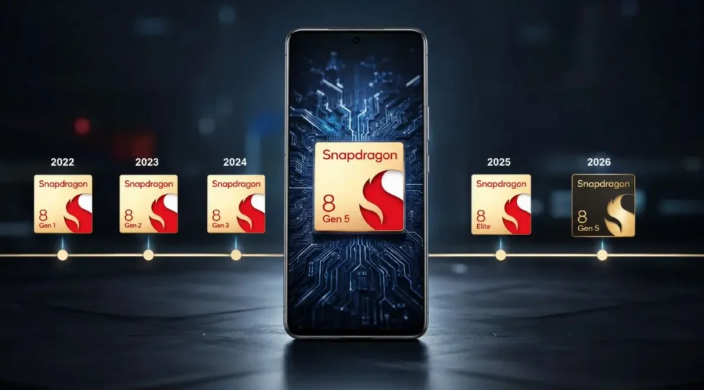 evolução Snapdragon 8 series linha do tempo 2022 2026