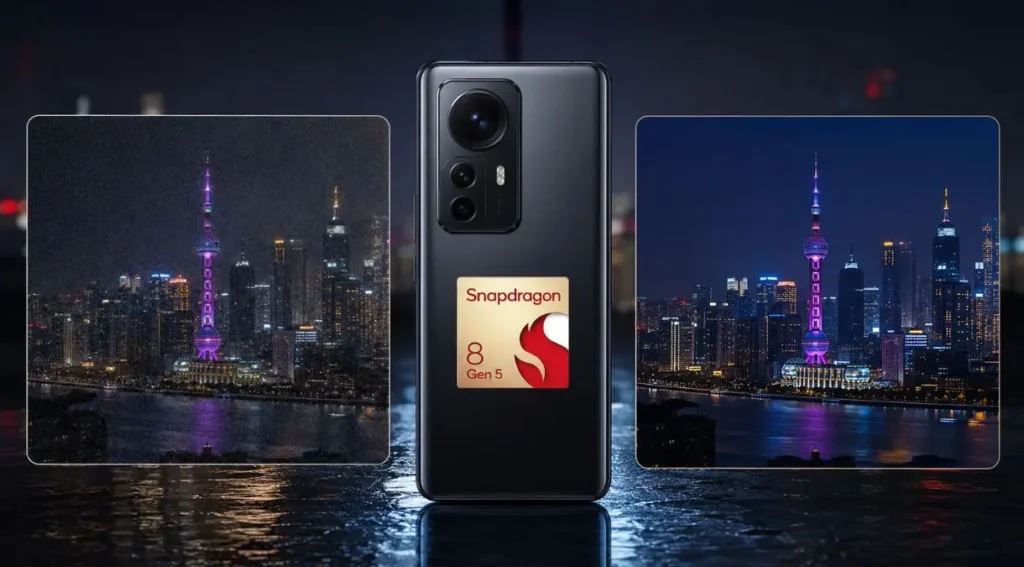 comparativo foto noturna Snapdragon 8 Gen 5 câmera IA Night Vision