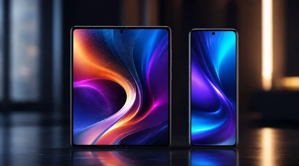 tela interna 8.1 polegadas celular dobrável comparação tamanho