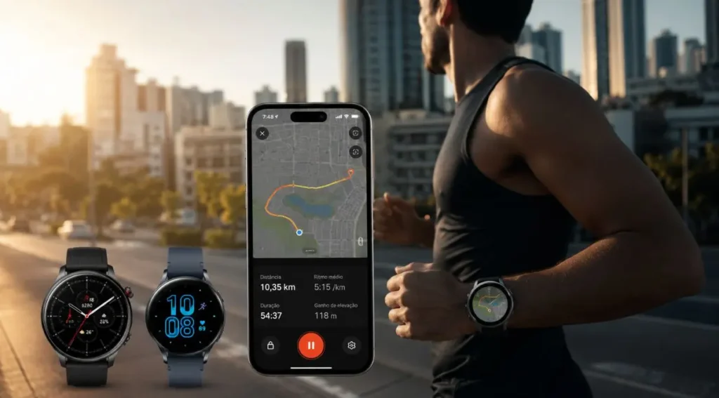 smartwatch GPS corrida urbana Amazfit GTR 4 rastreamento