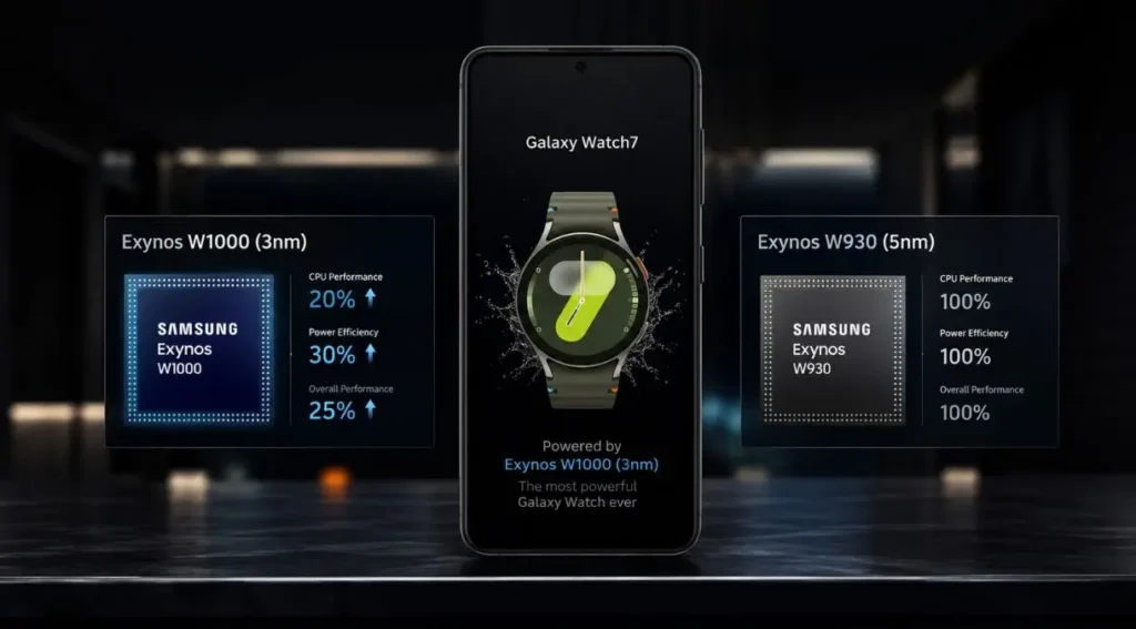 processador exynos w1000 galaxy watch 7 desempenho comparativo