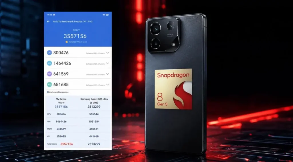 benchmark AnTuTu Snapdragon 8 Gen 5 resultado score 2026