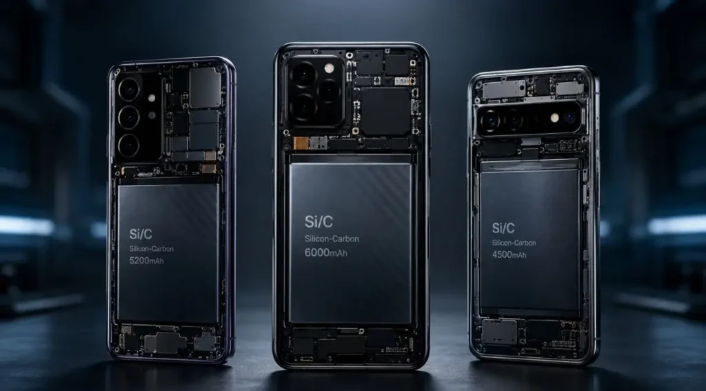 Bateria de Silício-Carbono: O Que É, Como Funciona e Por Que Muda Tudo 5 celulares bateria silício-carbono 2025 2026 comparação