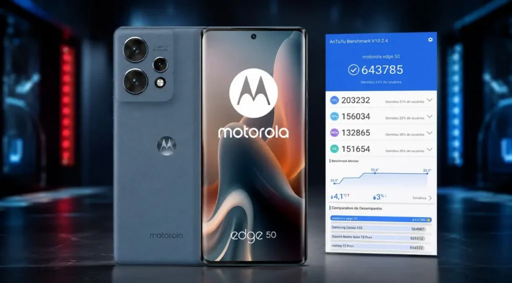 Motorola Edge 50: Review Completo e Vale a Pena em 2026? 4 motorola edge 50 benchmark desempenho snapdragon 7 gen 1