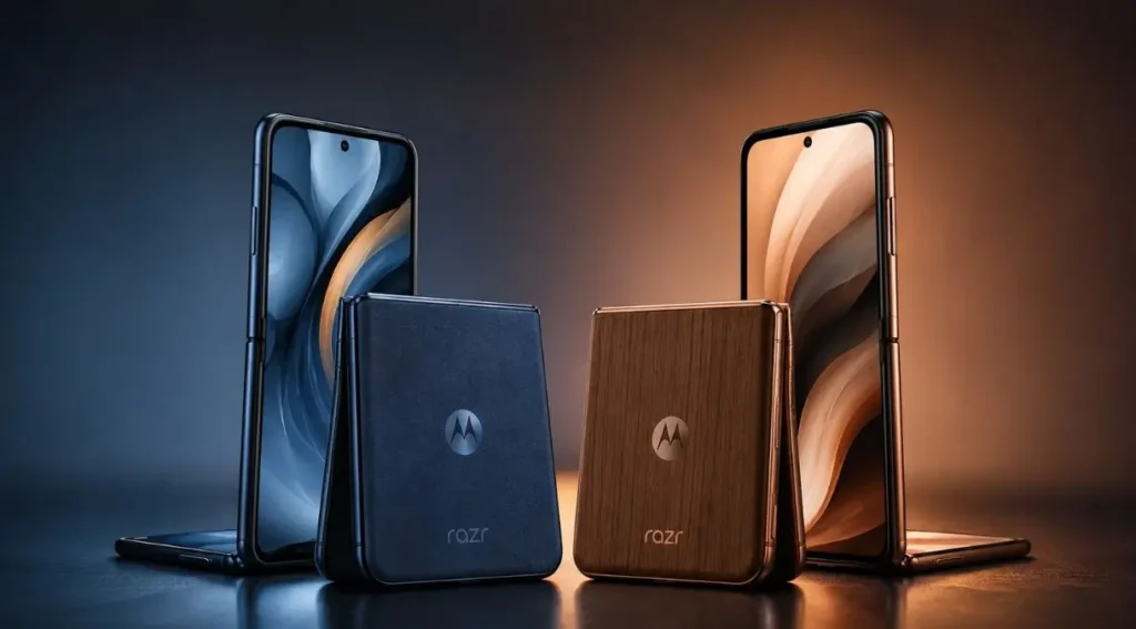 Moto Razr 70 Ultra: o retorno do smartphone dobrável premium da Motorola 2 Motorola Razr 70 Ultra aberto fechado tela dobrável flip