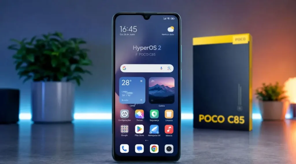 Poco C Series 2026: Guia Completo dos Melhores Modelos de Entrada 6 hyperos 2 poco c85 interface tela inicial 2026