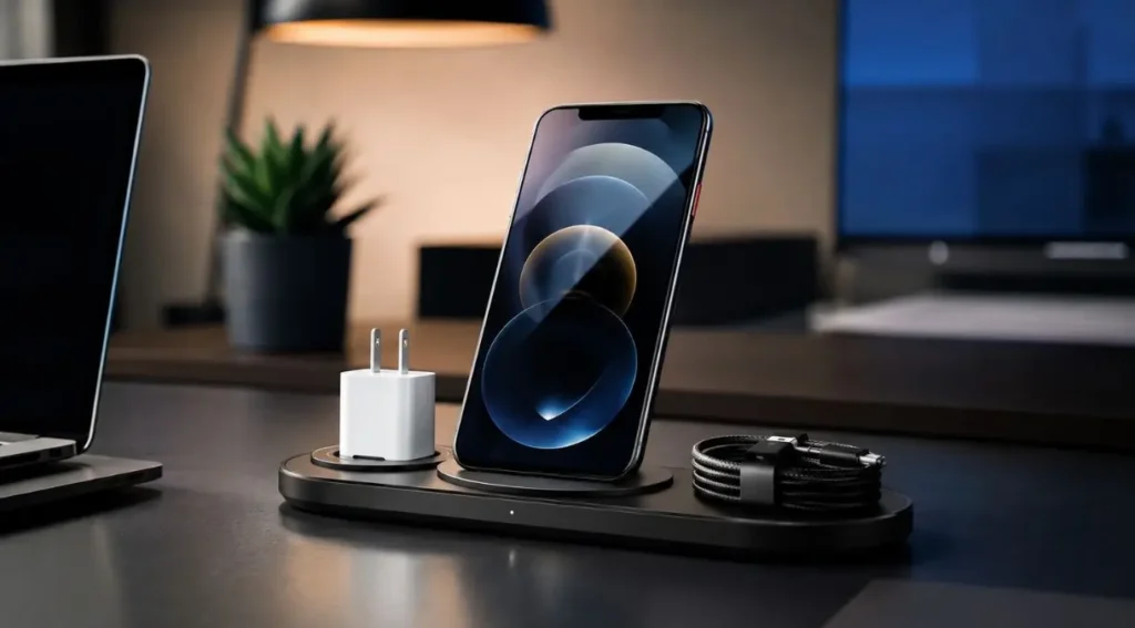 Acessórios Essenciais para Celular em 2026: Guia Completo 6 estação carregamento celular sem fio desk setup 2026