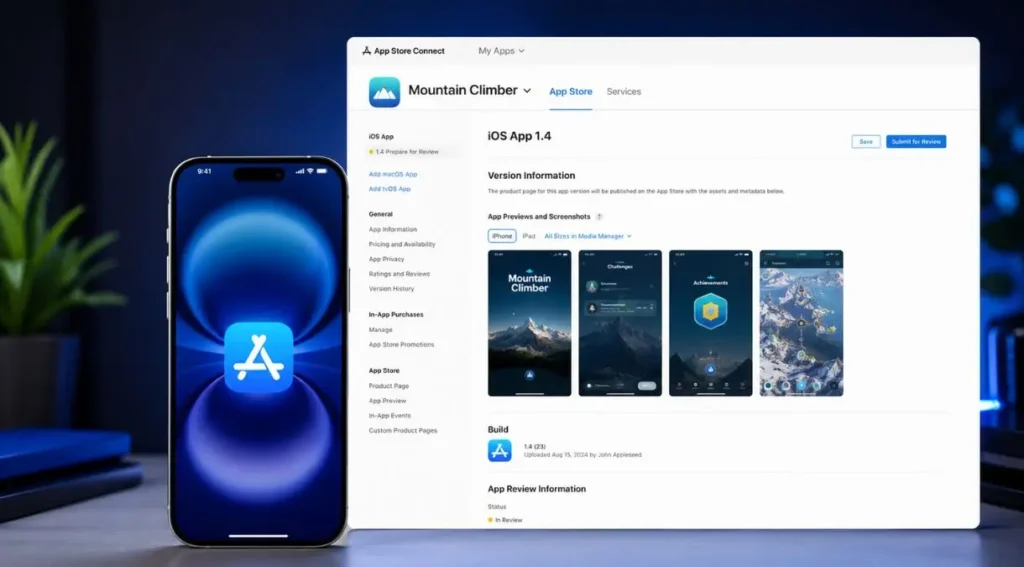 Integração iOS: Guia Completo para Conectar Aplicativos, APIs e Sistemas 4 App Store Connect status revisão build iOS
